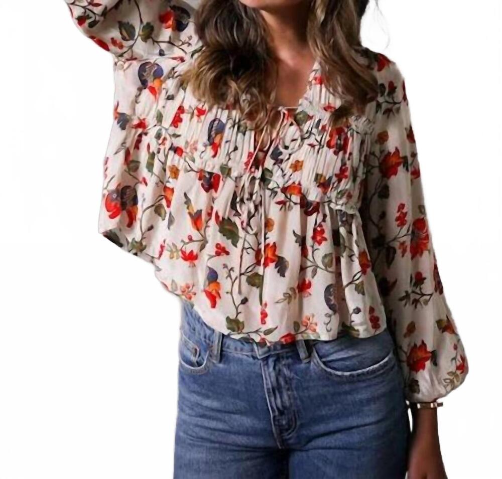 NEW WEST OF aurelie floral top in cream